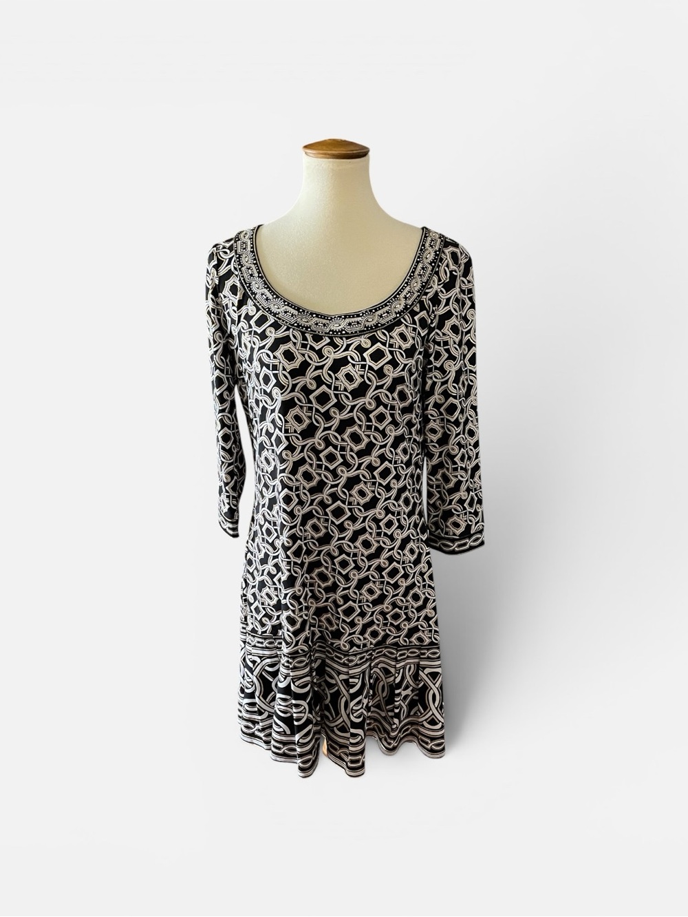 #237 WHBM, Patterned Scoop Neck Tunic Dress, size M